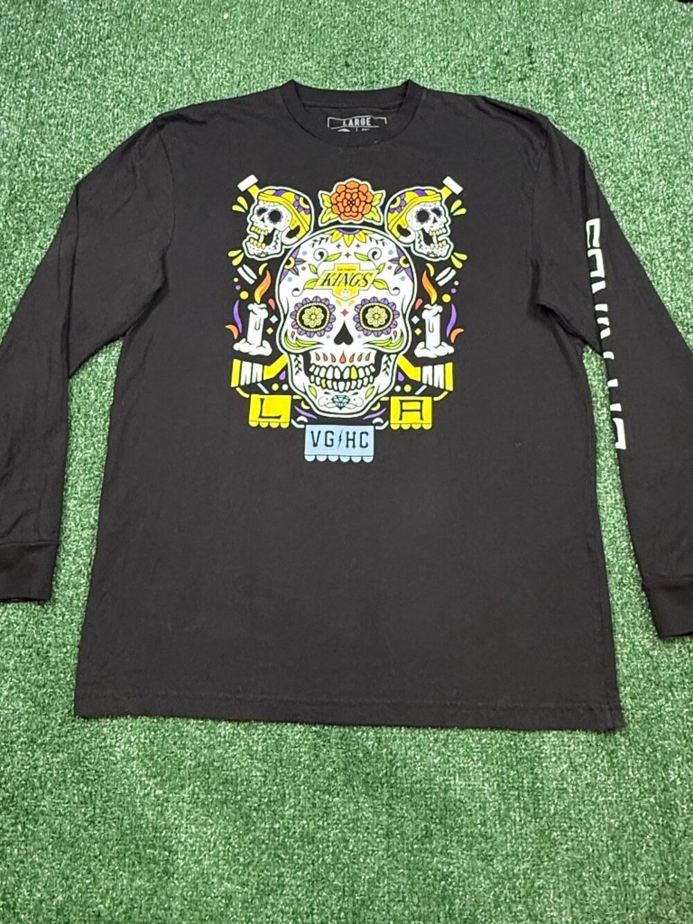 LA Kings x Violent Gentlemen Skull Long Sleeve XL Black VGHC Shirt Long Sleeves - Picture 1 of 5